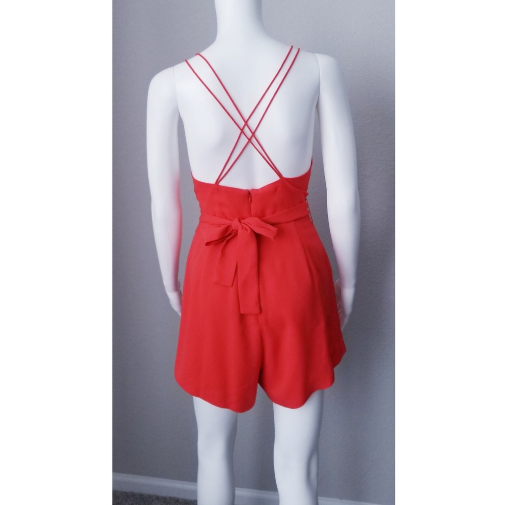 NWOT Finders Keepers red strappy low cut romper - Picture 2 of 3